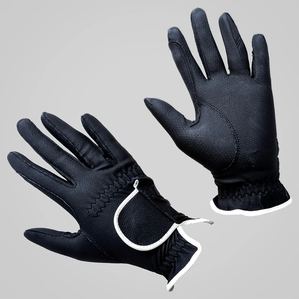 Custom Men's Professional Western Equestrian Horse Riding Gloves High Quality Genuine Leather Anti-Slip Breathable Outdoor