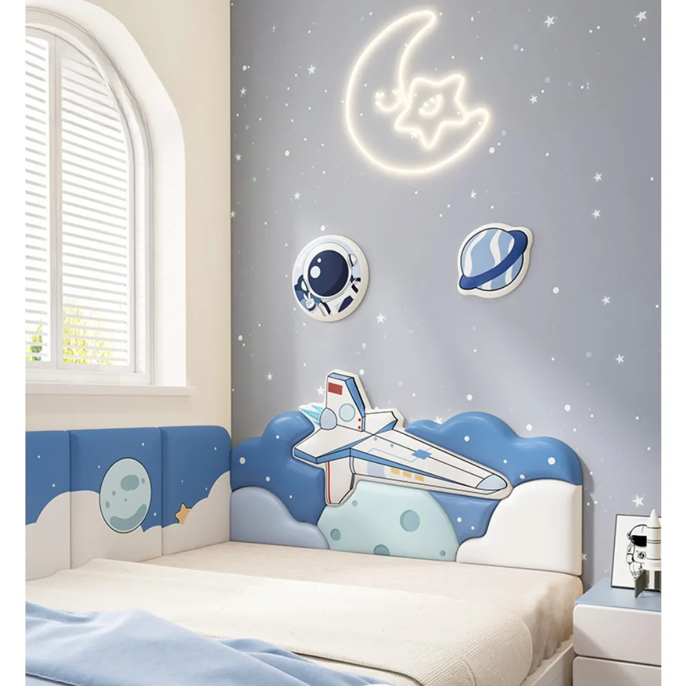 Spaceships Wall Stickers Children's Rooms Wall Panels Anti-collision Stickers Bedside Backrest Cushion Soft Bag Boys Room Decor