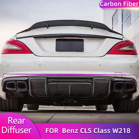 메르세데스 벤츠 CLS 클래스 W218 CLS550 CLS63 AMG 스포츠 2012 2013 후면 립 FRP 용 탄소 섬유 후면 범퍼 디퓨저 립 스포일러