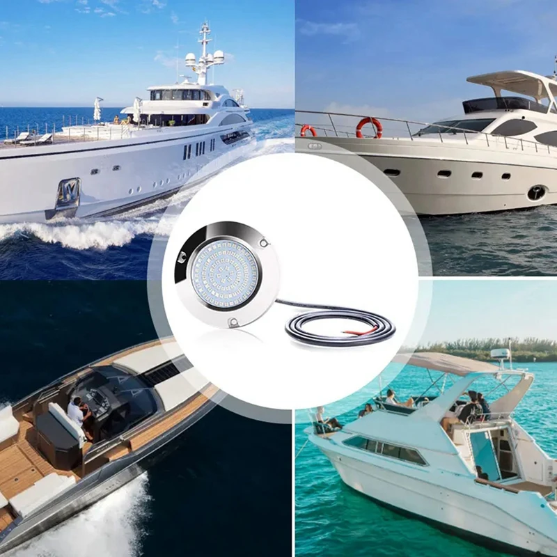 

B0a-t120W LED Marine Yacht Lamp Stainless Steel IP68Boat Underwater Light Saltwater Boat RVS Yacht