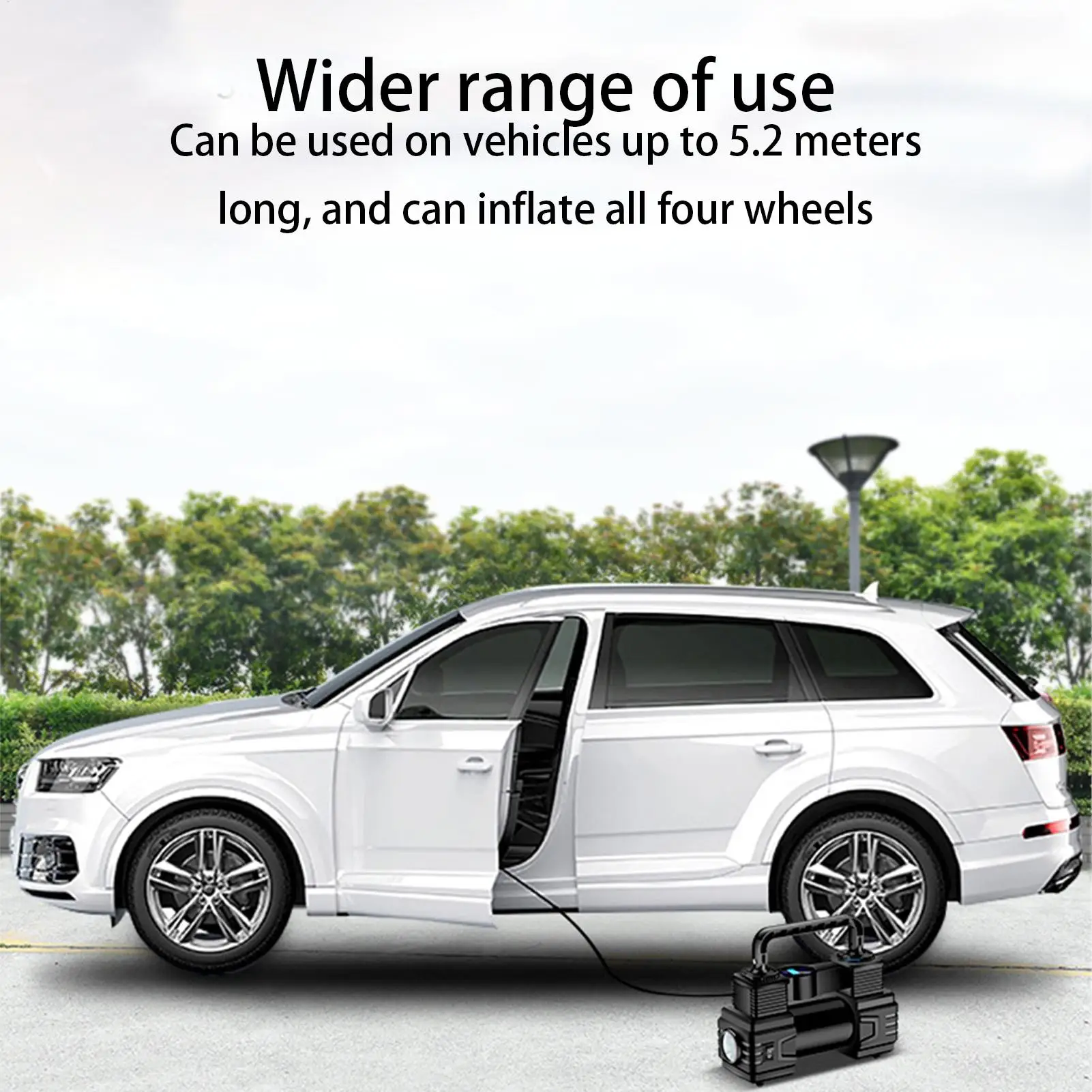 タイヤインフレーター 12V 電動コンプレッサー ツール 車両用エアポンプ デジタル圧力計付き 車 自転車 バイク トラック 自動車用