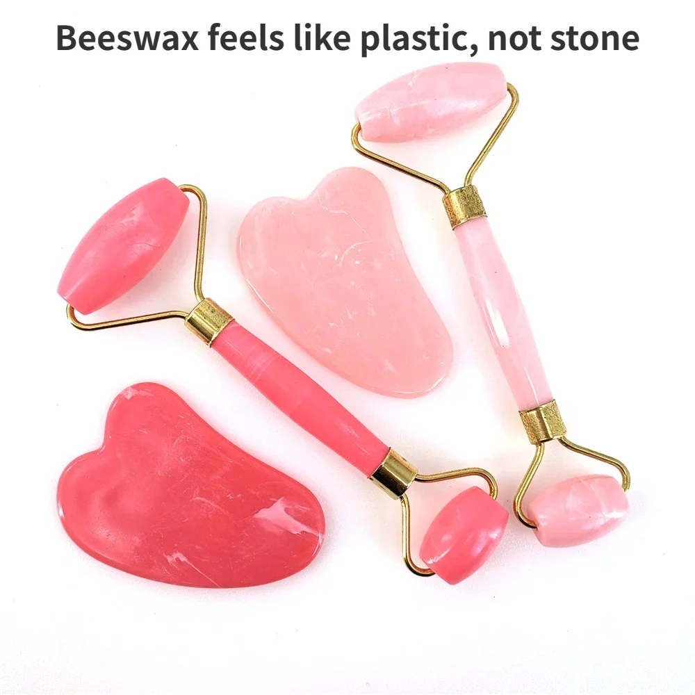 Beeswax Gua Sha Scraper Board Massage Not Rose Quartz Jade Guasha Stone For Face Neck Skin Lifting Wrinkle Remover Beauty