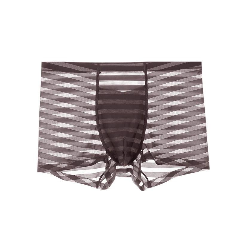 Herrenunterwäsche, nahtlose Boxershorts aus Eisseide, Herrenunterwäsche, atmungsaktive antibakterielle Mesh-Boxershorts für Jungen