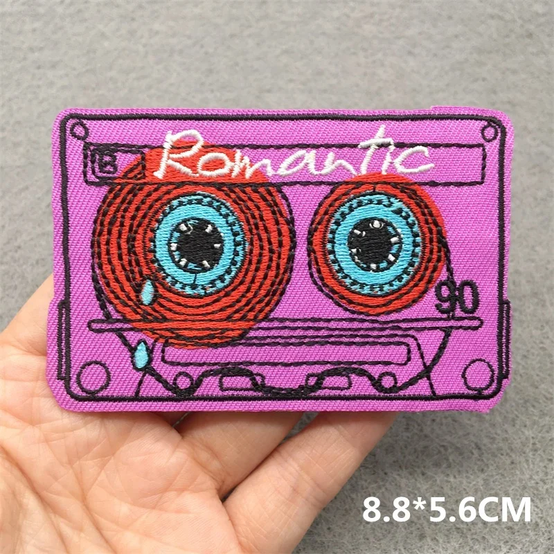 Rockmusik bestickte Aufnäher auf Kleidung, Aufkleber, DIY-Bügelapplikationen, Aufnäher für Kleidung, Jacke, Jeans, Headset, Gitarre, Streifen – Detail 9