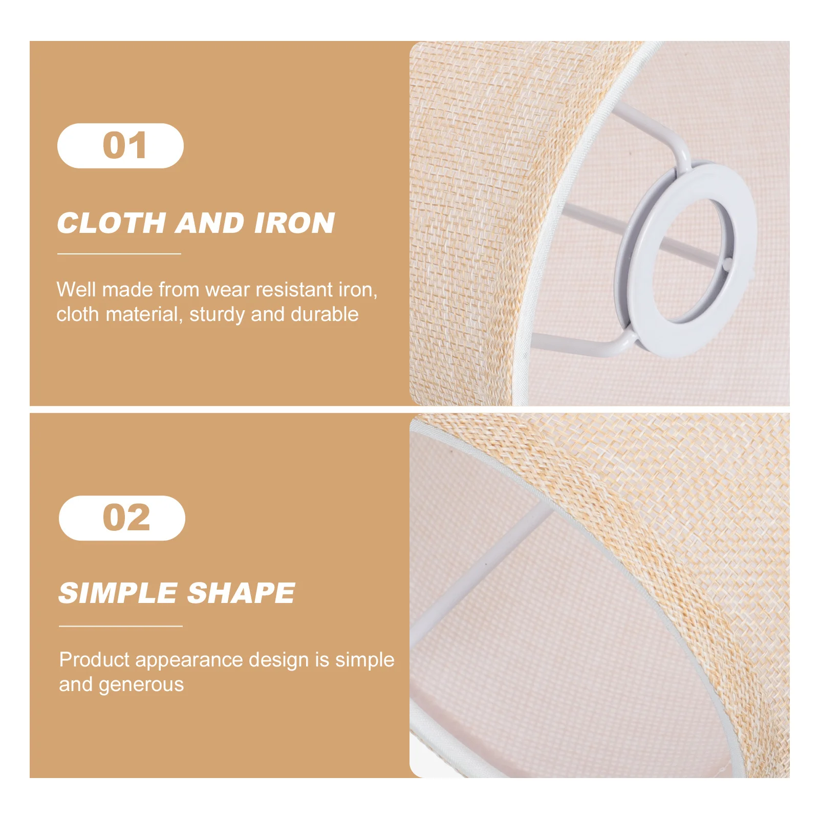 

Elegant Cloth Fabric Lampshade Durable Wear Resistant Iron Pendant Ceiling Lamp Accessory Pendant Lamp Cloth Lampshade