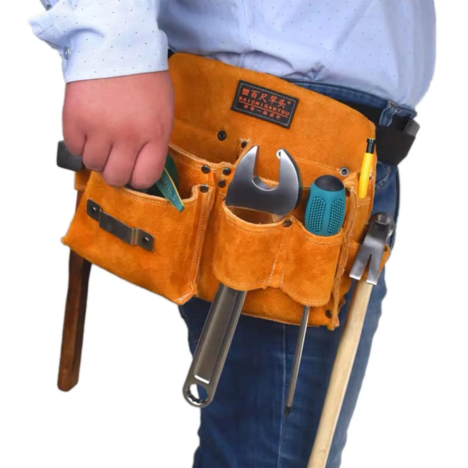 

Portable Pouch Hardware PU Leather Tool Bag Waist Pack for Carpenter Screwdrivers Drills