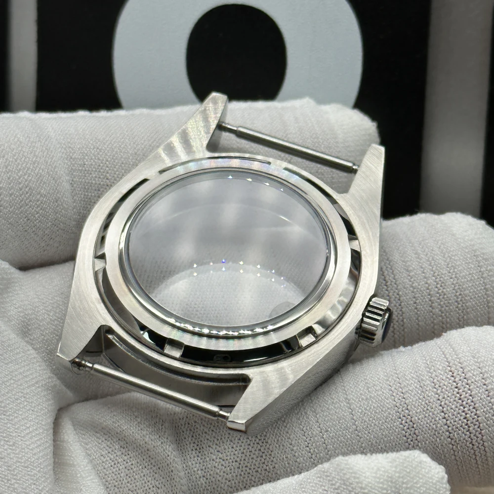 Watch Silver Case 41mm Sapphire Glass Magnifying Glass Date Window Modified Replacement Parts For NH34 NH35 NH36 Movement