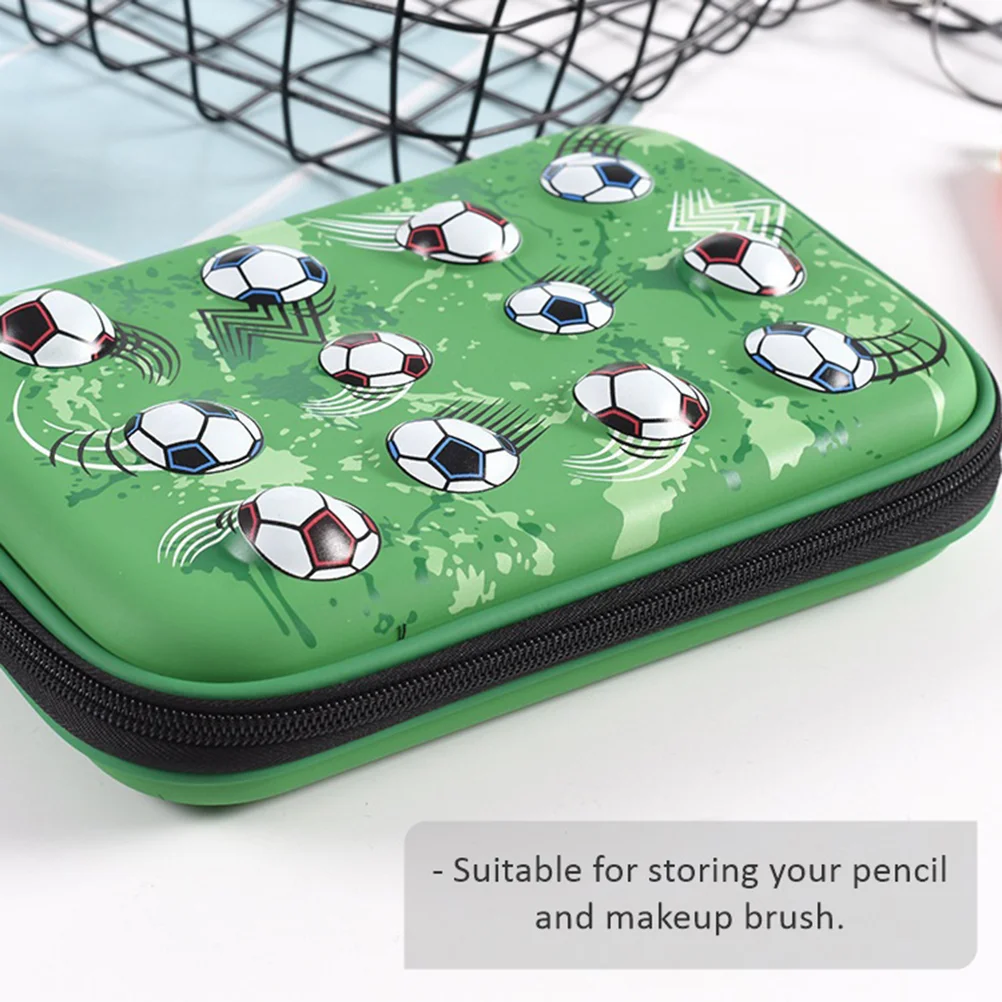 Eva Zipper Pencil Case Children's for Makeup Brush Football Soccer Shape Storage Bag