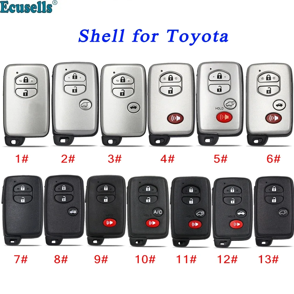 2/3/4 Buttons Smart Remote Key Shell Case Fob for Toyota Corolla Camry Avalon Prius RAV4 Highlander 4 Runner Land Cruiser