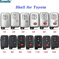 Coque de clé à distance intelligente pour Toyota, CorTrustCamry, Avalon, Prius, RAV4, Highlander, 4 Runner, Land Cruiser, 2 boutons, 3/4 boutons