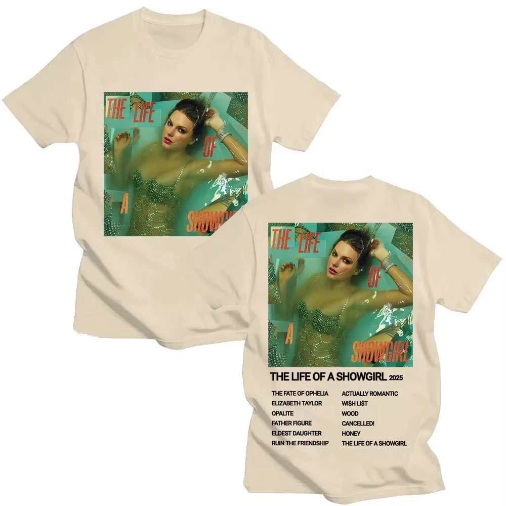 Männer Frauen Mode Vintage T-shirts Das Leben eines Showgirl 2025, Neue Album T Shirt Casual Baumwolle Übergroßen T-shirts Streetwear