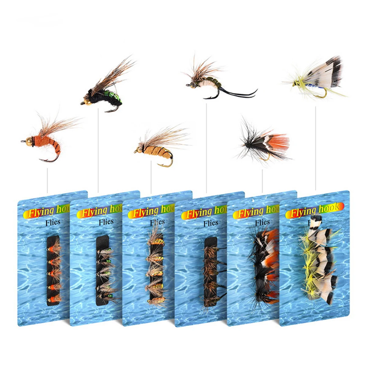 5-Pack Fly Fishing Flies Fishing Lures Flies Waterproof Fishing Fly Lures with Hooks