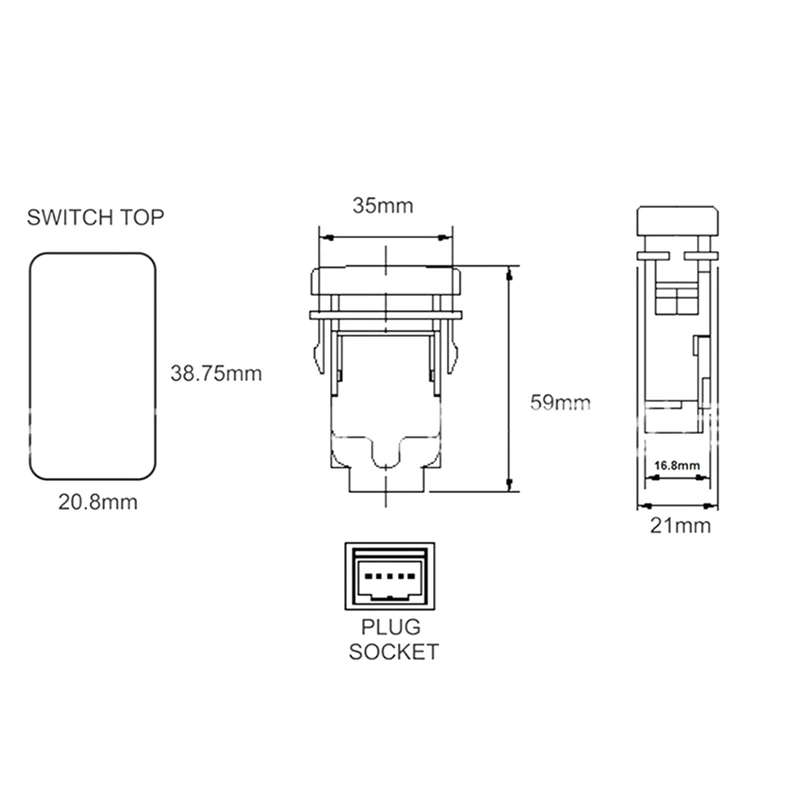 Car Push Switch Blu…