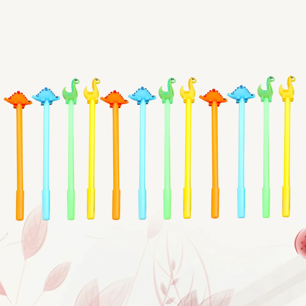 

12Pcs Creative Dinosaur Gel Pens Smooth Writing Lightweight Plastic Roller Pen Cartoon Style Stylish Gel Pen for School Office