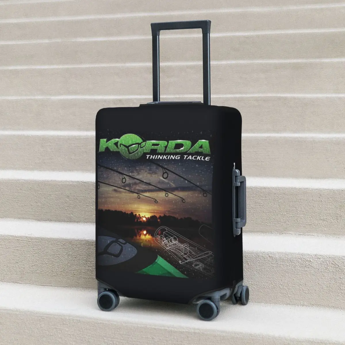 

Korda Fishing Logo Suitcase Cover Protection Elastic Travel Luggage Protector Covers for 18-32 Inch