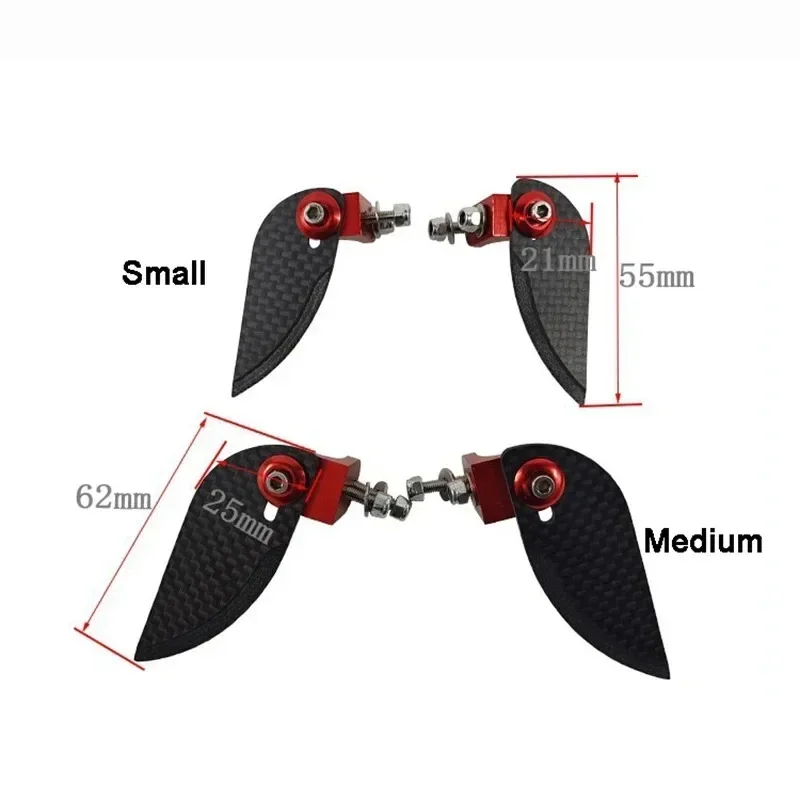 55*21/62*25/85*35mm 3K Carbon Fiber Bilateral Assist Turn Fins Adjustable For RC O-Boat Hull