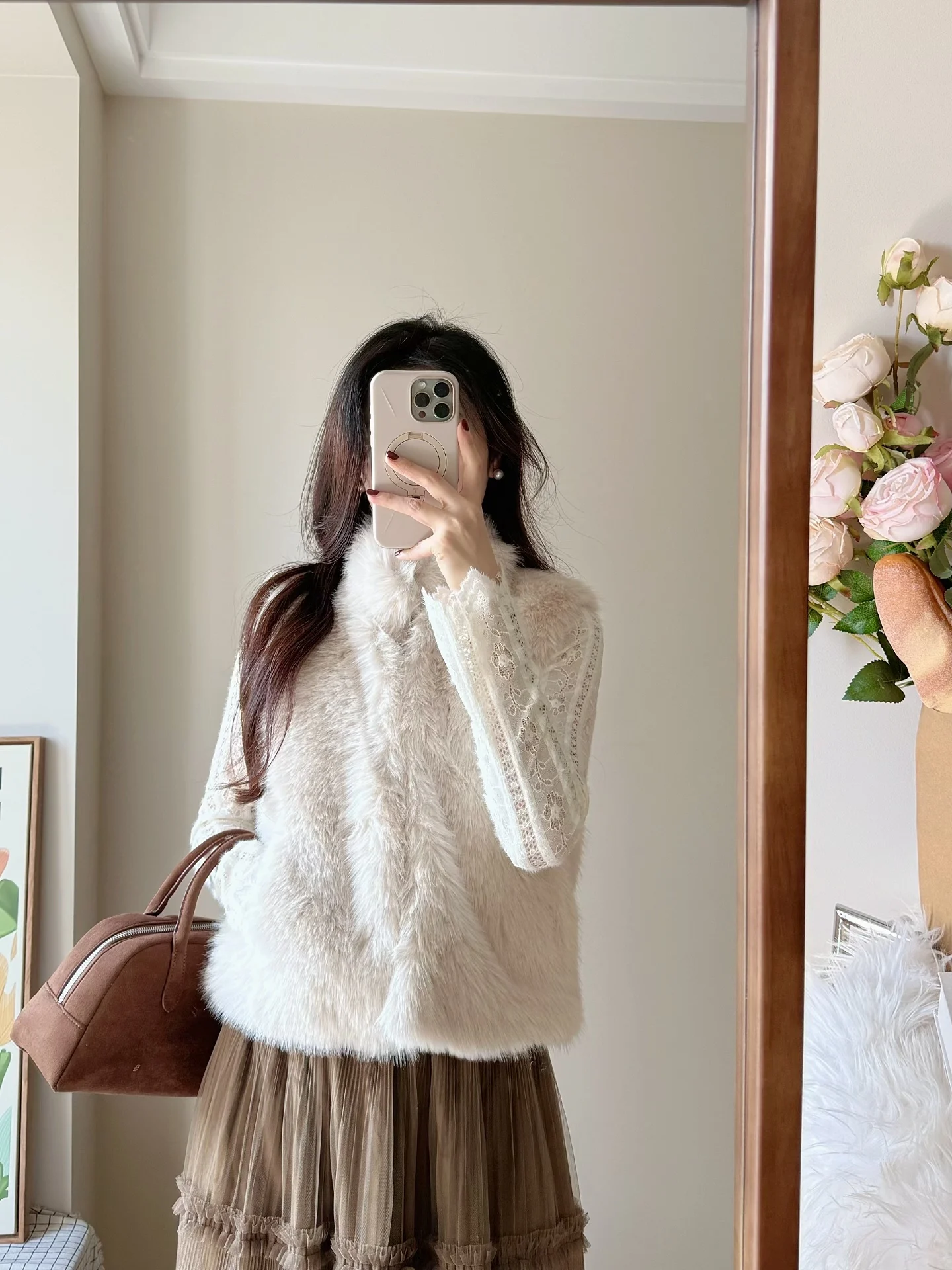 

Экологичный меховой жилет WENDY Premium Plu с воротником-стойкой, цельный сенсационный зимний женский модный длинный свеч, застежка-молния