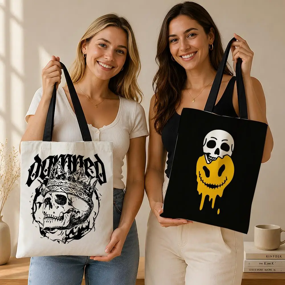 Y2K Grunge Y-Street Graphic Pack Storage Bags Durable Canvas Shoulder Tote Versatile for School Commuting Shopping Travel