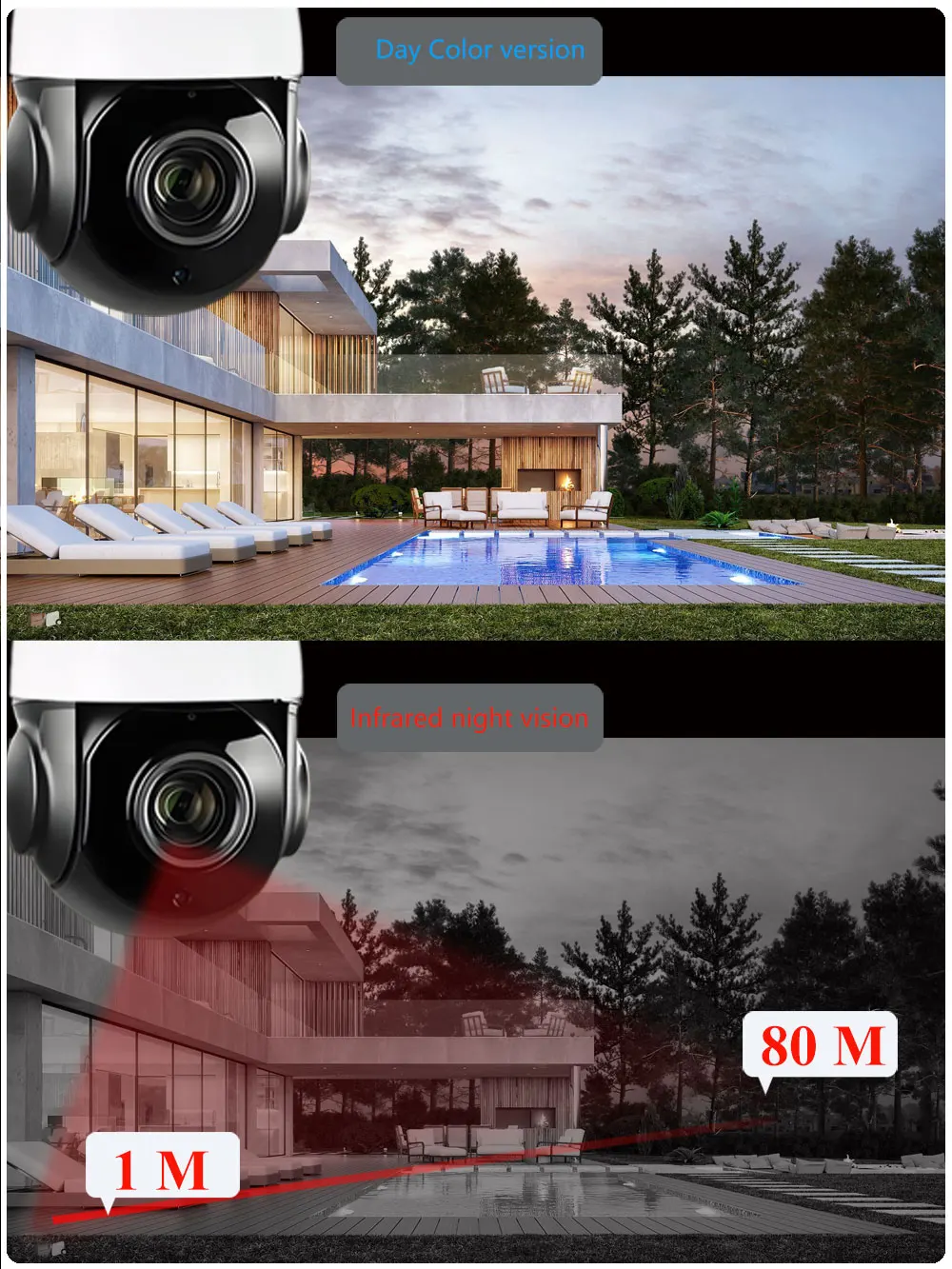 C-R Seetong Outdoor 4K 8MP 360° PTZ Speed Dome 30X Zoom Security Камера POE Two Way Audio Humanoid Tracking IR 80M