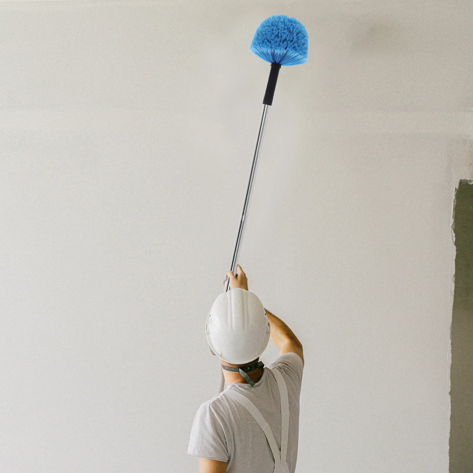 

High Ceiling Duster Head Round Brush for Cobweb Removal Gutter Window Fan Cleaning Indoor Outdoor Dusting Tool