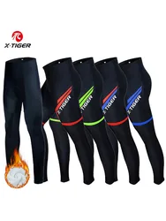 X-TIGER Racing Cycling Tights Winter Thermal Bike Pants Colorful Mountain Road 5D Gel Pad Comfort Fleece Cycling Pants for Rides