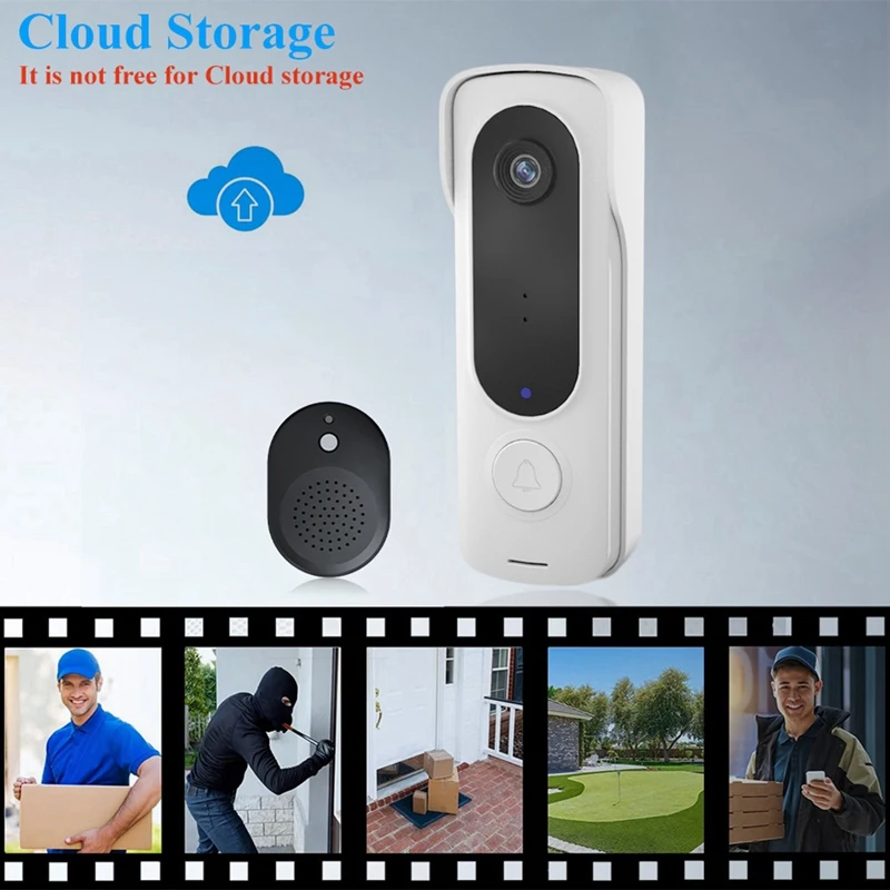 

Smart Wireless Video Doorbell Digital Visual Intercom WIFI Door Bell Electronic Doorbell 480P Home Security Camera Retail