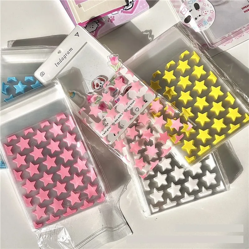 50/100/200pcs Clear Opp Gift Packaging Bag With Star Print Star Card A Convenient Way to Store and Display Your Postcard storage