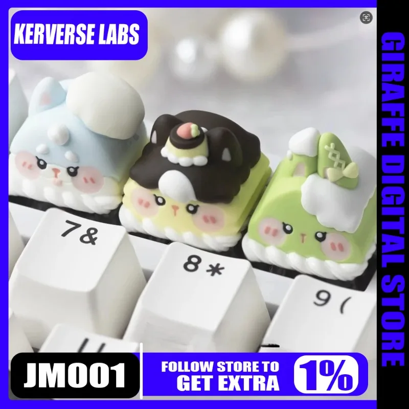 

KERVERSE LABS милые колпачки для клавиш, оригинальные Dim Sum, биологическая персонализированная механическая клавиатура из смолы, одинарный ESC, декоративный подарок
