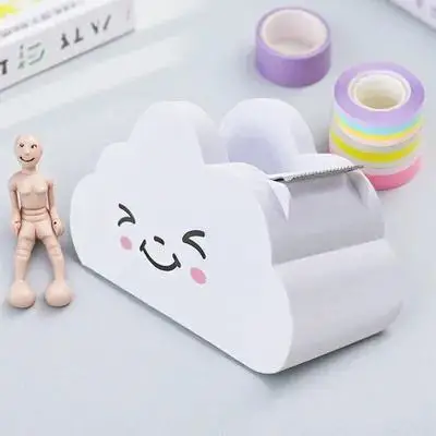 1Set Rainbow Tape Dispenser and Cutter Set Easy-Use Adhesive Tape Cutting Tool Compact Size for School Office Paper Craft