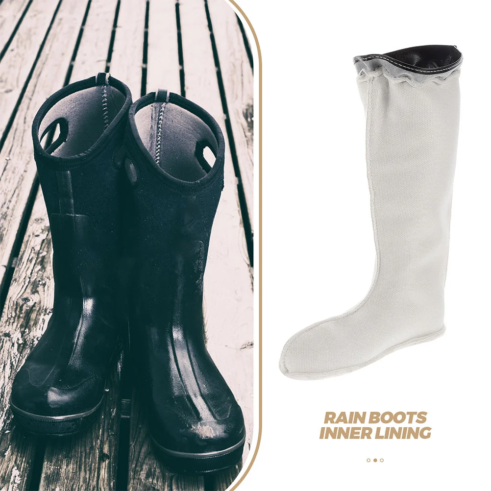 Botas de lluvia cálidas Forros de lana para mujer Calcetines Zapato de lana de barril alto Hombre de peluche corto