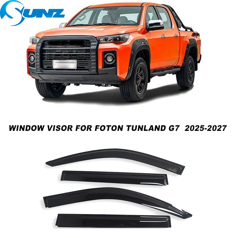 

Дефлекторы окон (ветровики) для Foton Tunland G7 Electric 2025 2026 2027, защита от дождя и солнца