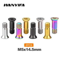 Wanyifa 2pcsM5x14.5mm Titanium Bicycle Rear Derailleur Pulley Jockey Wheel Guide Bolts Derailleur Fixing Screw for MTB Road Bike