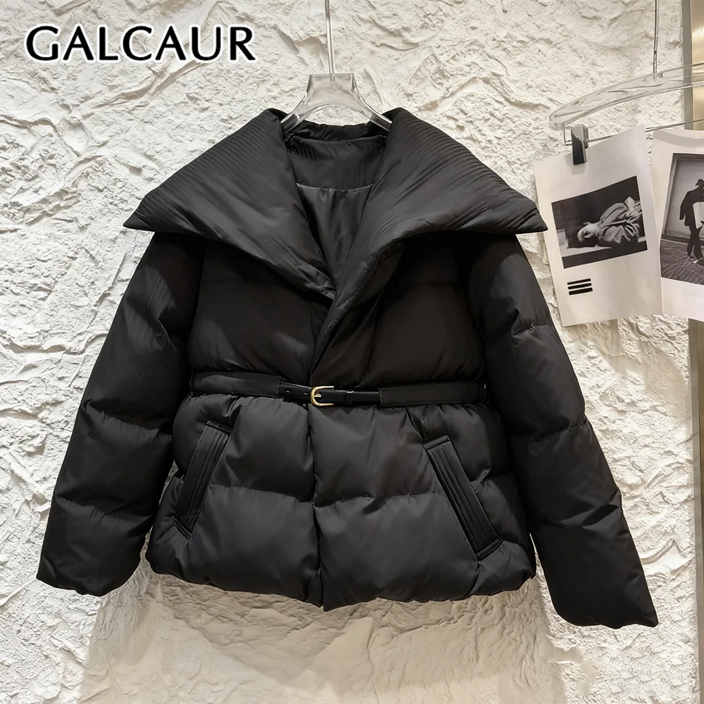 

GALCAUR однотонная шикарная куртка с поясом, женская куртка с лацканами и длинными рукавами, свободные минималистичные базовые женские куртки, осенний стиль, мода