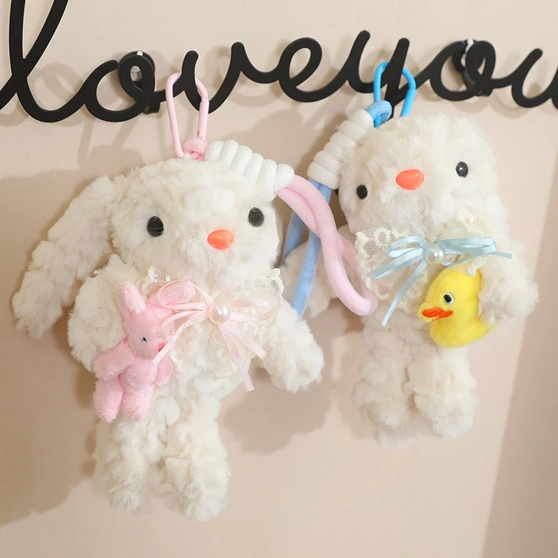 Cartoon Animal Plush Toy Cute Kawaii Rabbit Stuffed Plush Backpack Key Pendant Room Decor Soft Keychain Doll Kids Birthday Gifts