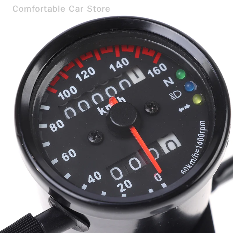 Universal 1pc tragbar. Schwarzes Motorrad Doppel tachometer Kilometer zähler 12V Moto mit LED-Anzeige – Detail 7