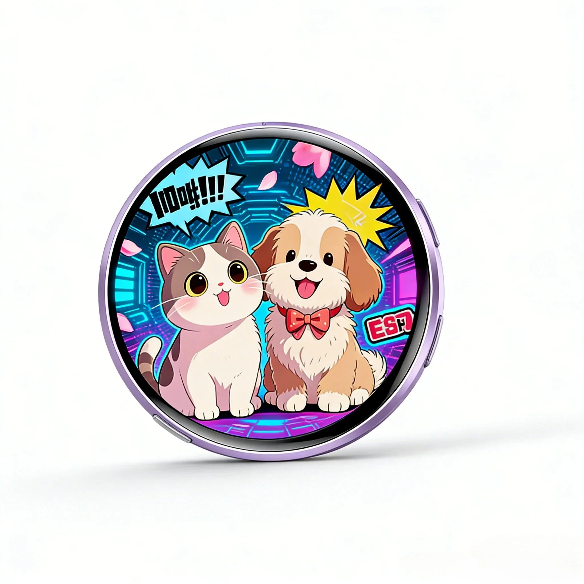 Dynamic Electronic Badge Anime Merchandise Digital Display Badge for Game Peripherals Bluetooth Animation Peripheral