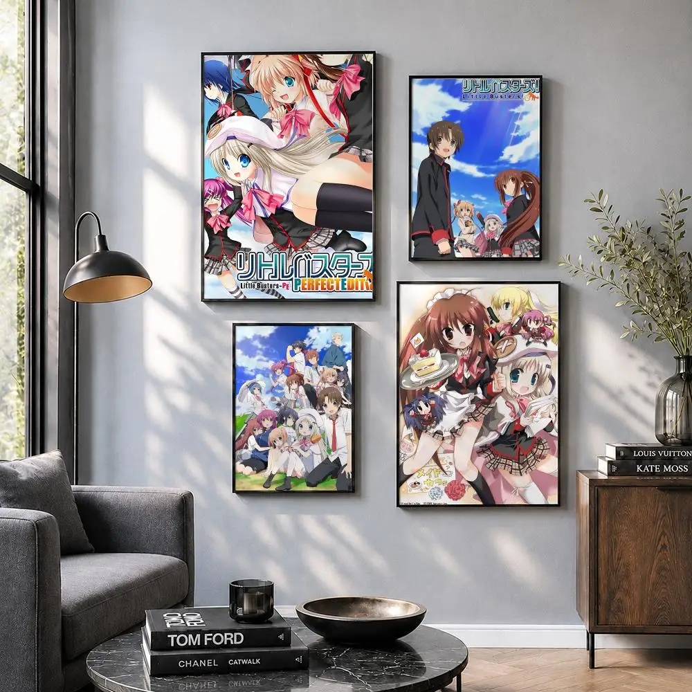 L-Little Busters! Visual Novel Poster  Big Self-adhesive Art Waterproof Sticker Coffee House Dorm Room Wall Decor