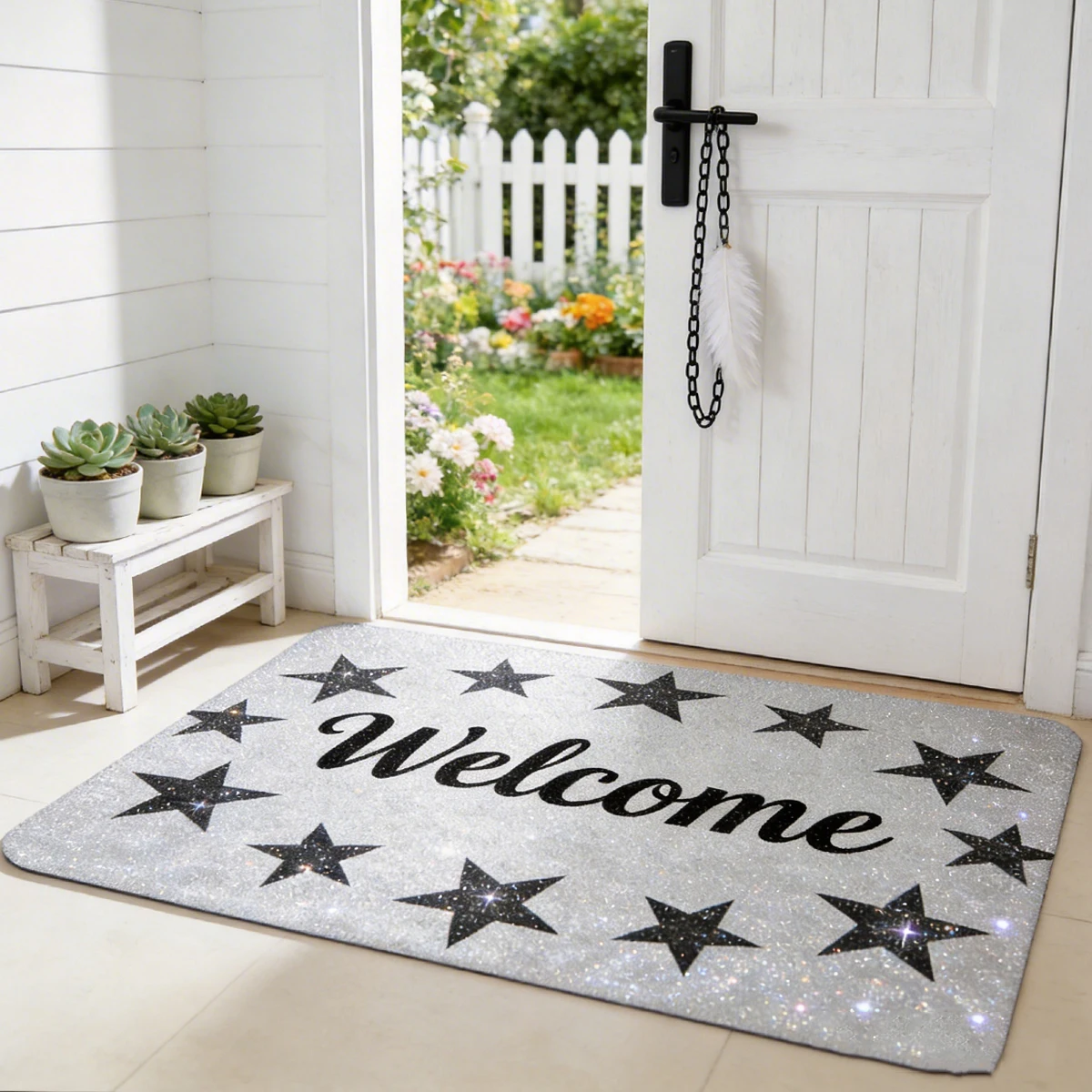 

Прямоугольный коврик с пятиконечным звездным узором, 1 шт., напольный коврик, ковер, декор для дома, украшение для улицы, подходит для гостиной, спальни.