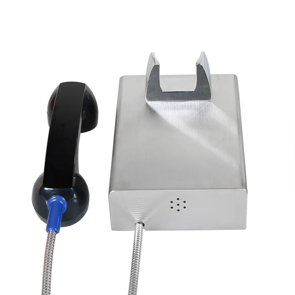 Cold-Rolled Steel Enclosure J&R LCD Display Jail Phone Full Keypad Vandal Proof Headset Inmate Prison Telephone