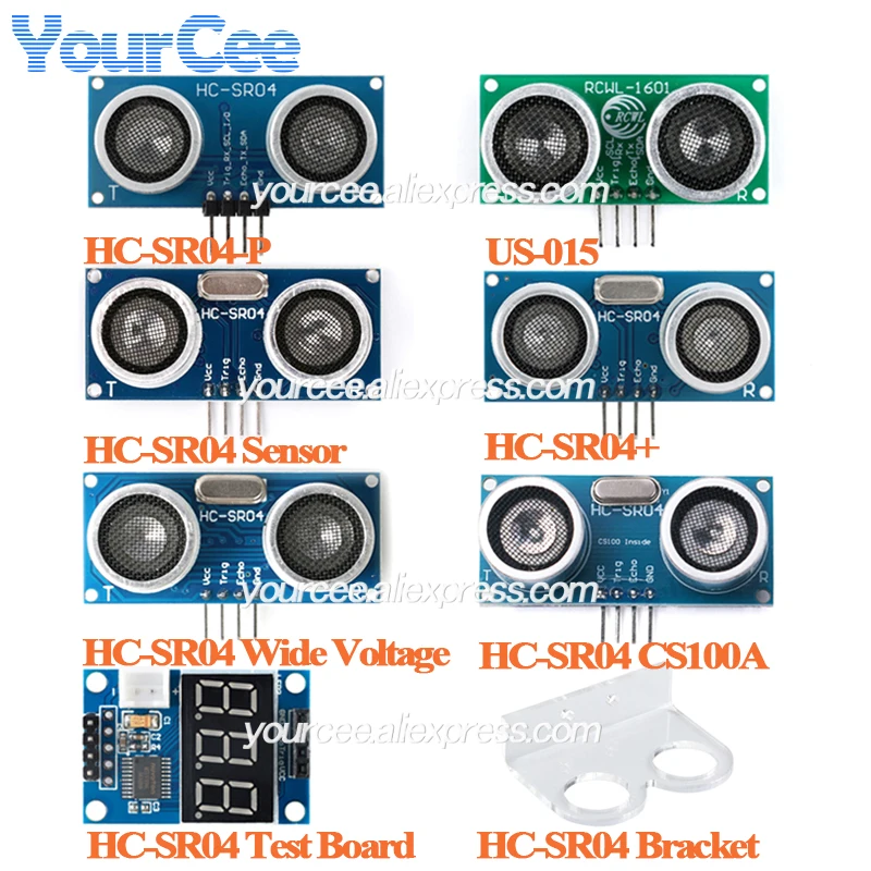2 szt./1 szt. Moduł czujnika odległości HC-SR04, detektor fal ultradźwiękowych CS100A HCSR04 HC SR04, płytka testowa z uchwytem dla Arduino