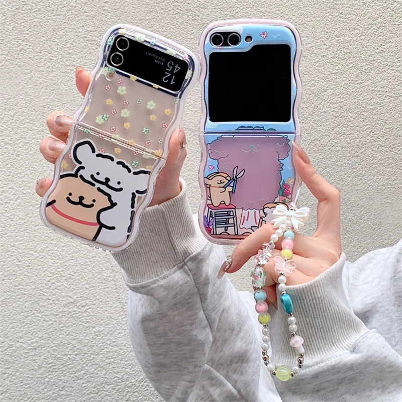 

Flower Dog Companion for Samsung Galaxy Z Flip 7 6 5 4 Protective Back Cover for ZFlip5 ZFlip6 ZFlip7 Case Shell