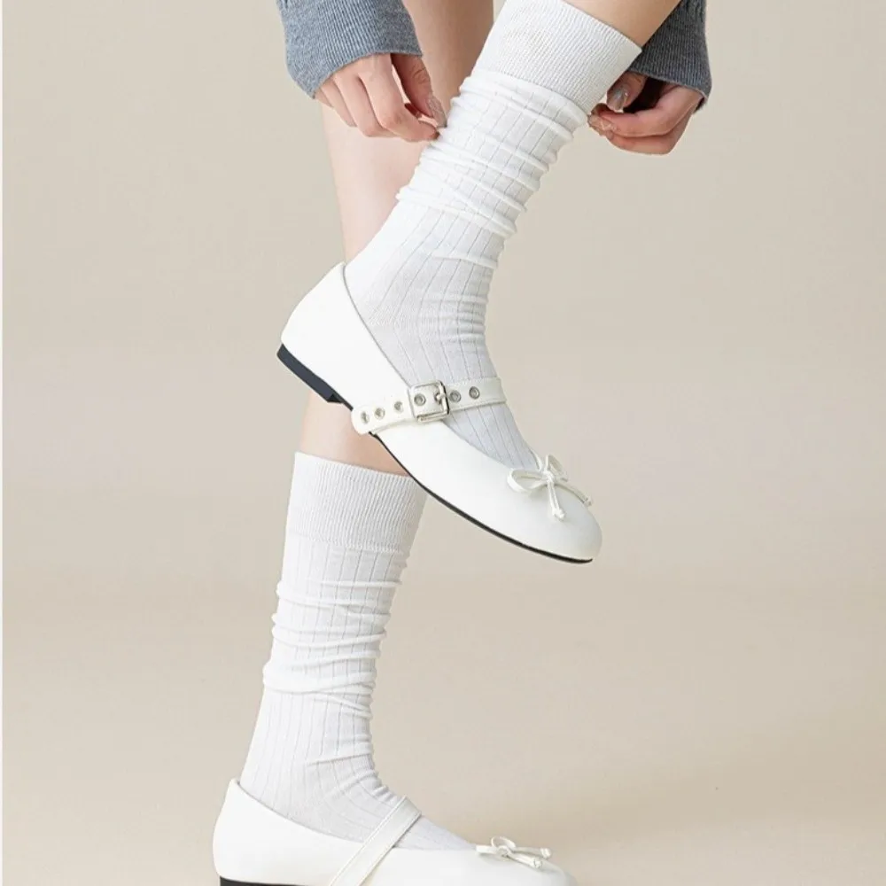 أزياء بلون لوليتا الجوارب تنفس رشاقته محبوك تدفئة الساق جوارب الشتاء الدافئة التمهيد