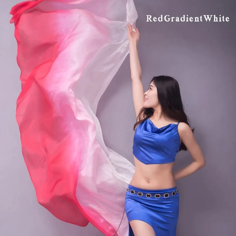 Silk Veil Belly dance Scarf Gradient Silk veil Shawls Women Hand Thrown Scarf Gradient 200cm 250cm 270cm Dance Performance