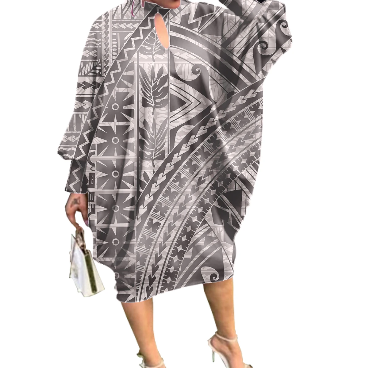 โรงงาน Outlet เสื้อผ้าผู้หญิงฮาวายขนาดใหญ่แฟชั่น Party Dresses Polynesian Samoa Tribe Kaftan Dress
