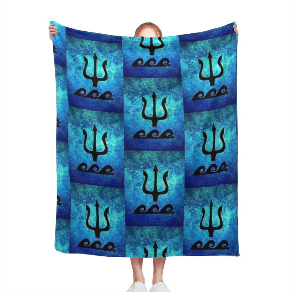 

Poseidon Blanket Flange Textile Decor Portable Super Soft Throw Blankets for Home Office Plush Thin Quilt