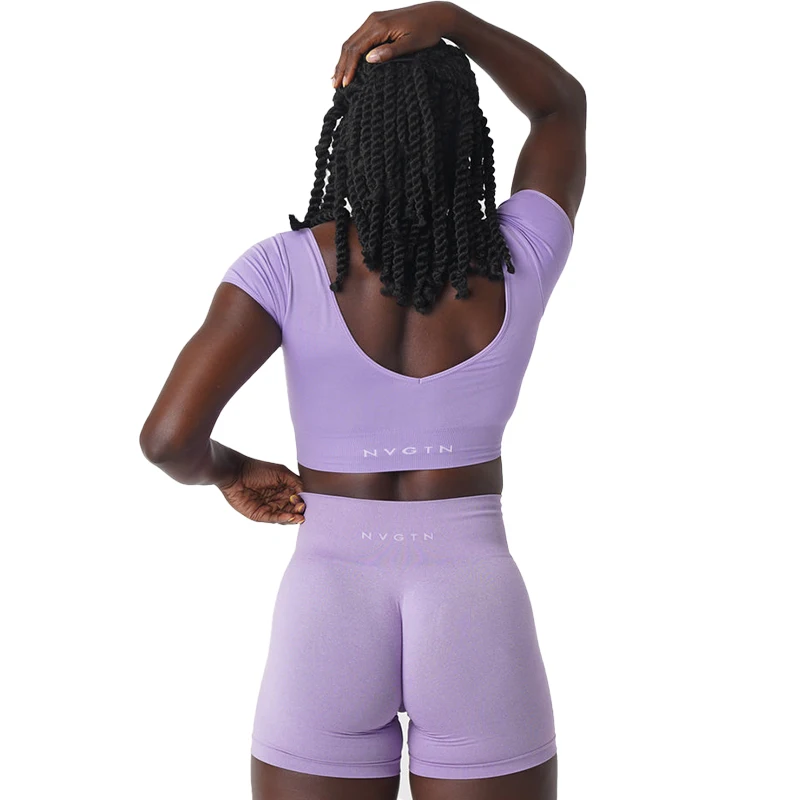 Nvgtn-sujetador sin costuras Serene para mujer, Top de licra para Fitness, elástico, transpirable, mejora del pecho, ropa interior deportiva de