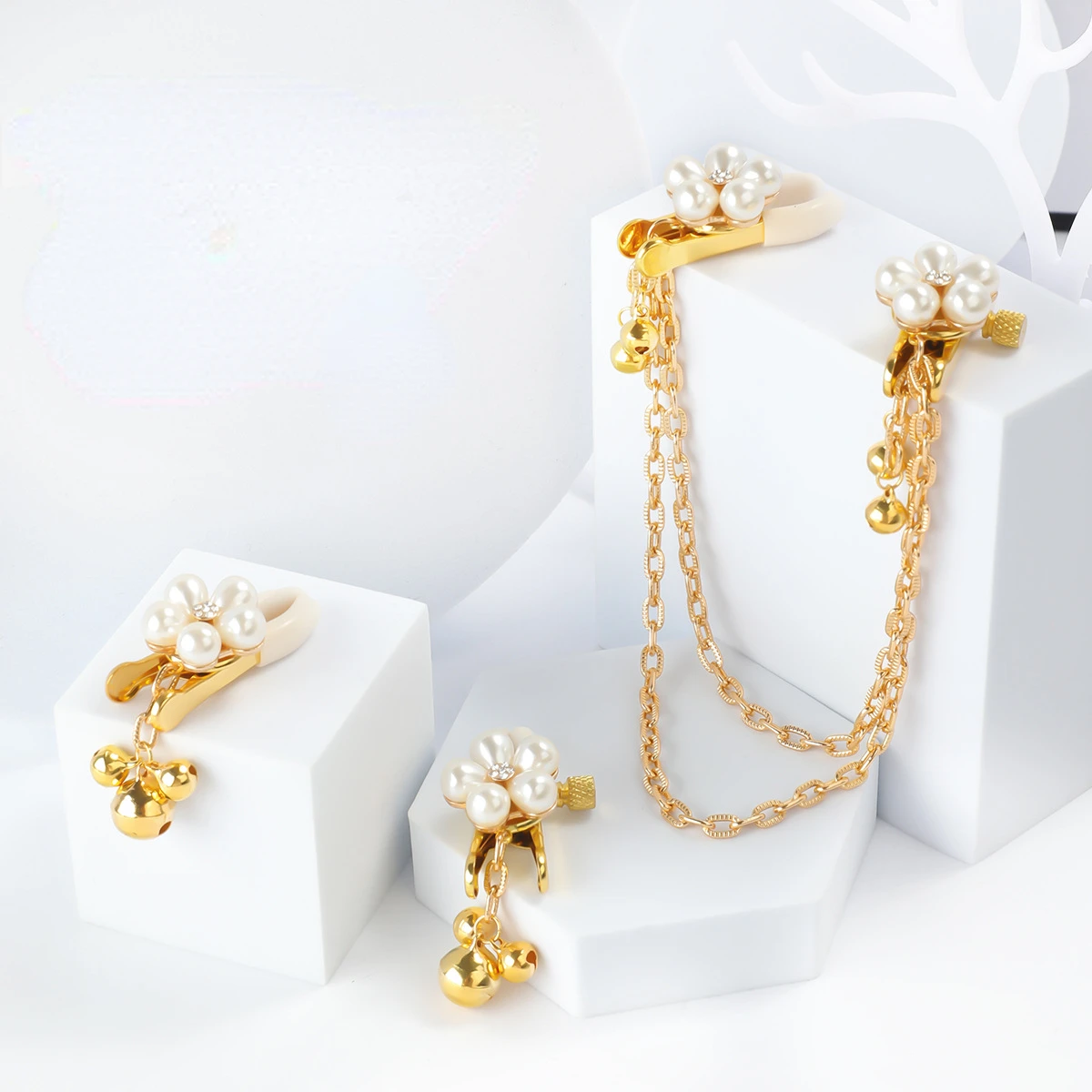 Sex Pearl Petals Breast Nipple Clamps Woman Sexy Adjustable Nipple Clip With Bells Adult Toys Stimulate Clips Sex Slaves Toys