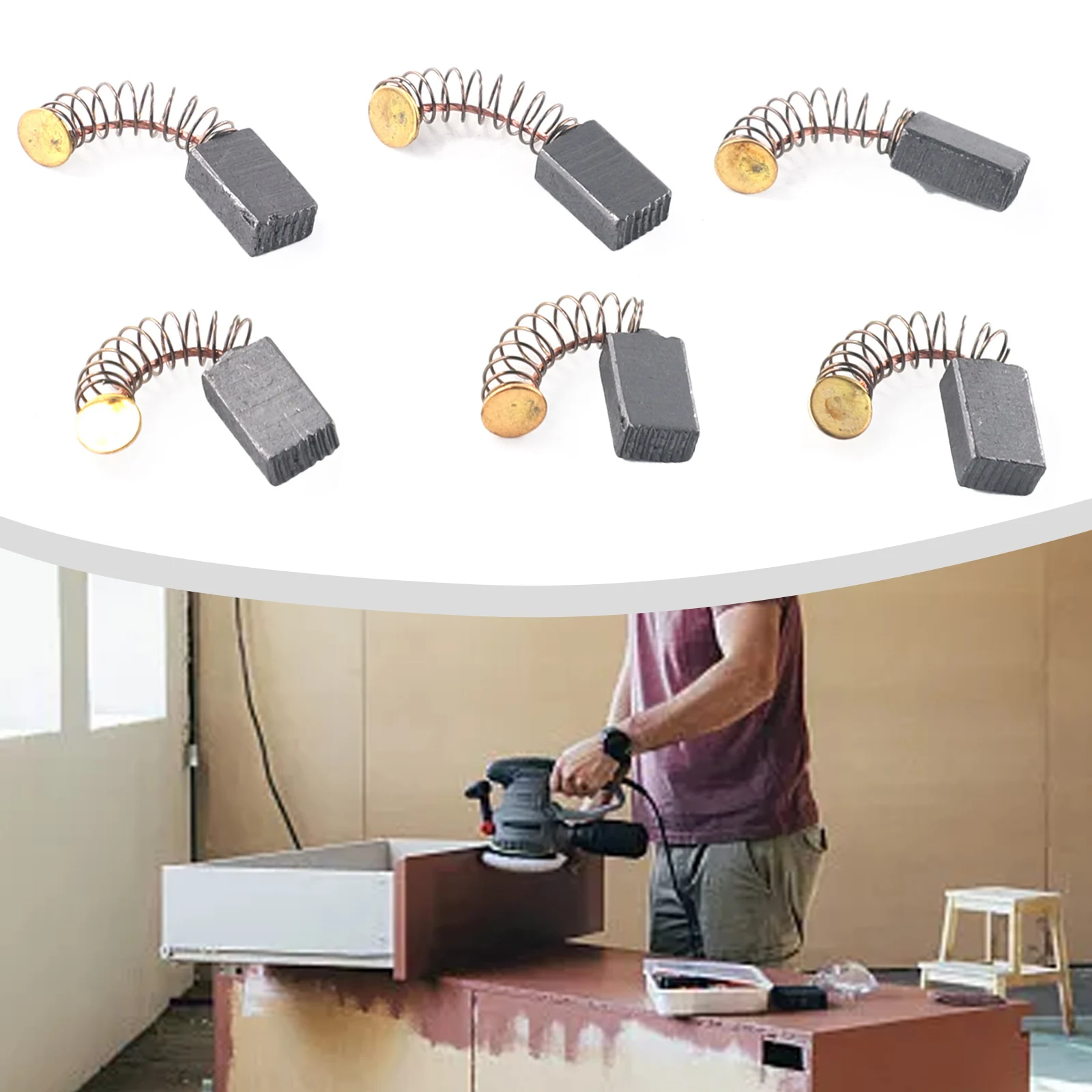 Spazzole di carbone di ricambio per asciugacapelli elettrici Kit miscelatori Set di parti Trimmer 6 pezzi Smerigliatrici angolari Nuovo di zecca