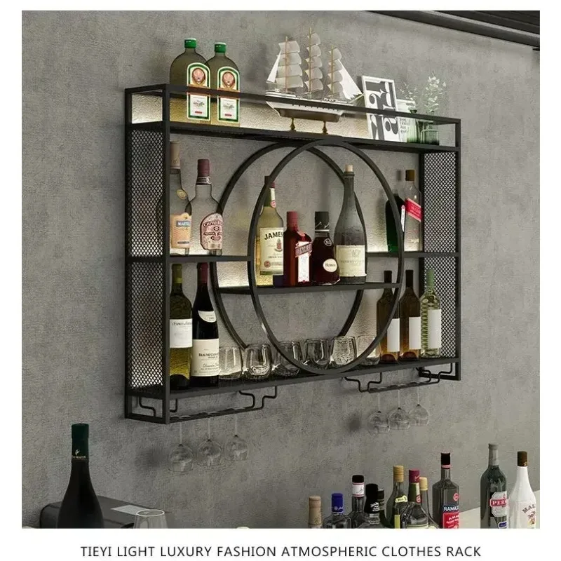 อุตสาหกรรมติดผนังบาร์ชั้นวางไวน์ตู้แขวนชั้นวางไวน์สําหรับ Home Bar ห้องรับประทานอาหาร Living Room Decor
