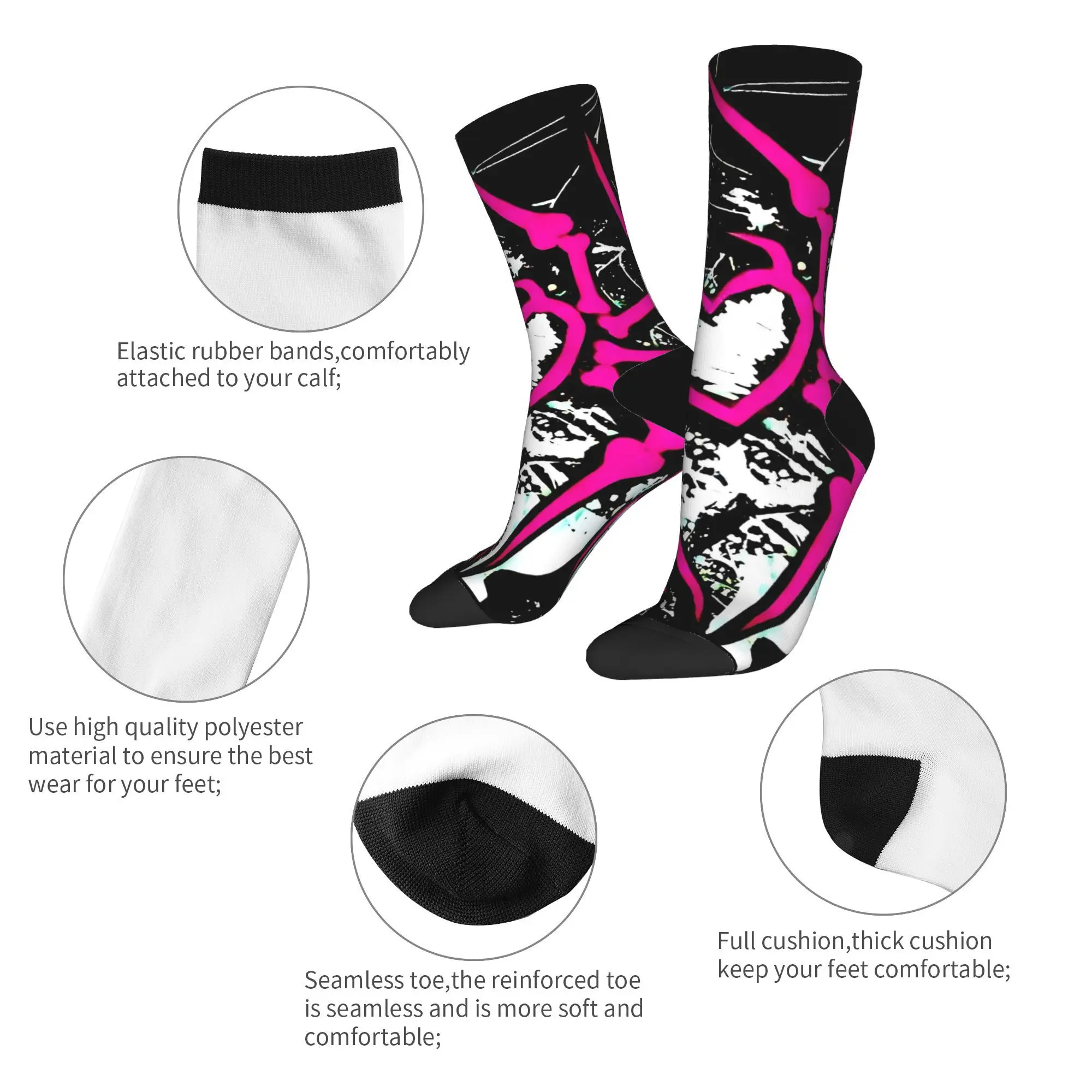 AJ Lee Wrestling Divas Calzini Calze grafiche Calzini da uomo anti-sudore Calzini da corsa invernali morbidi e traspiranti